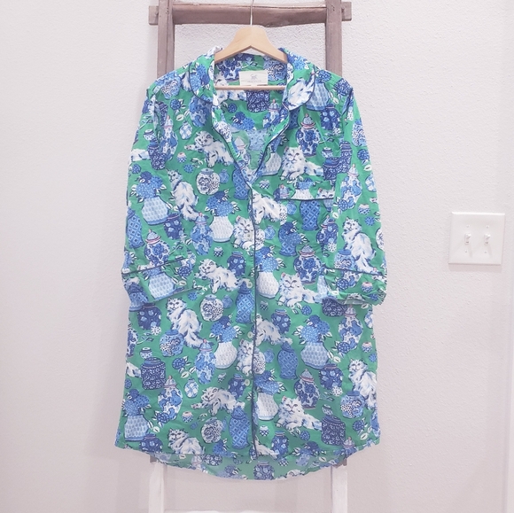 Printfresh Organic Cotton Fancy Cat Print Pajama Top Size Small - Picture 3 of 10